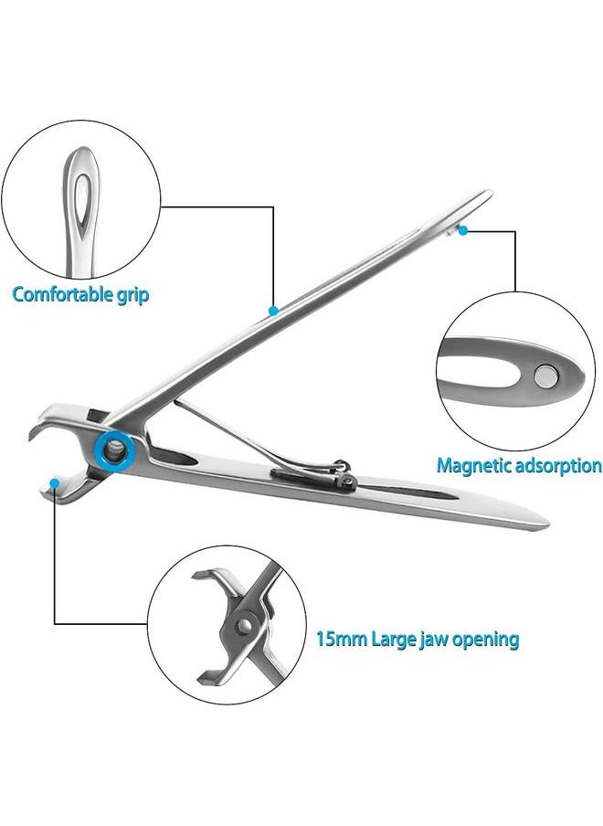 yongsheng Nail Clippers for Thick Toenail 15mm Wide Jaw Opening Nail Clipper Stainless Steel Thick Fingernail Clippers for Men & Women Oversized  (Silver)  - Image 5
