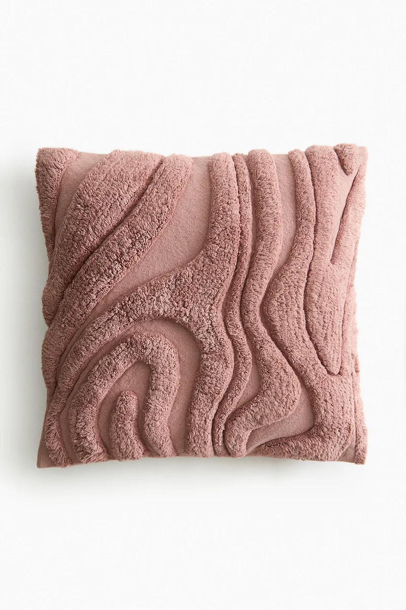 اتش اند ام غطاء وسادة من القطن المنقوش