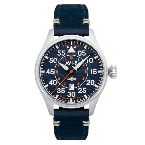 AVI-8 Mens 46mm Hawker Hurricane Clowes Automatic Acklington Pilot Watch with Genuine Leather Strap AV-4097-02 - Image 1