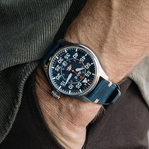AVI-8 Mens 46mm Hawker Hurricane Clowes Automatic Acklington Pilot Watch with Genuine Leather Strap AV-4097-02 - Image 3