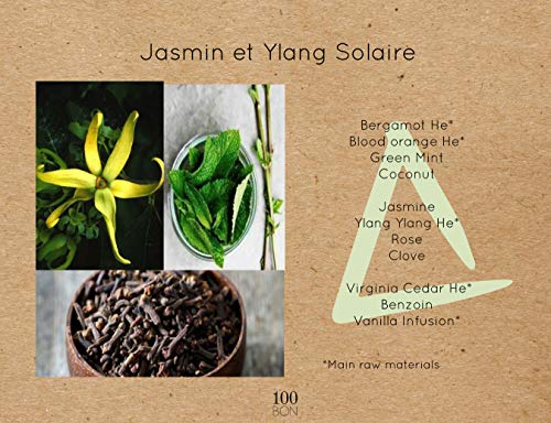 100 BON Solaire Delicate & Luminous Organic 100% Natural Floral Fragrance with Bergamot, Jasmine, Ylang-Ylang, Mint & Coconut for Women & Men, 0.5 Fl Oz - Image 4