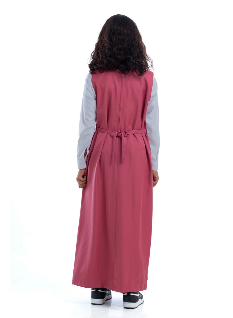 مريول لارا مريول وردي سادة فاتح موديل اربعة زرار (قطعة واحدة) - Image 3