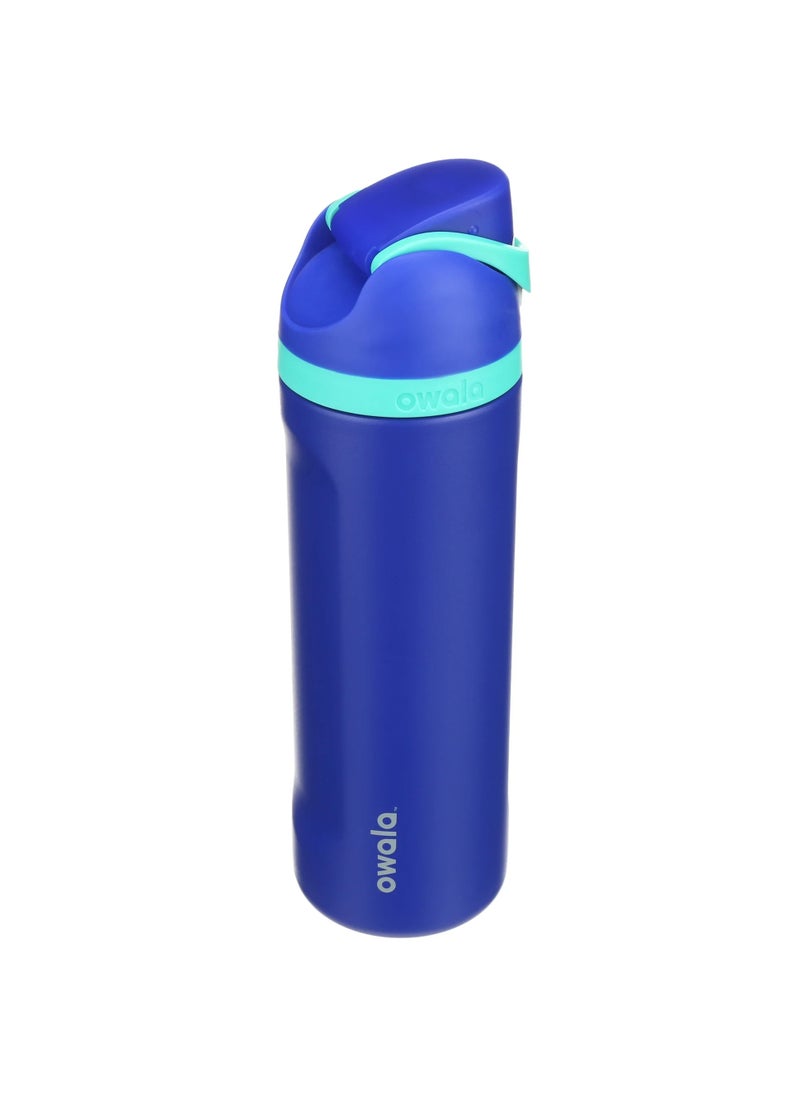 Owala - Owala FreeSip Insulated Stainless Steel Water Bottle with Straw BPA-Free Sports Water Bottle Great for Travel 24 Oz Smooshed Blueberry - Image 1