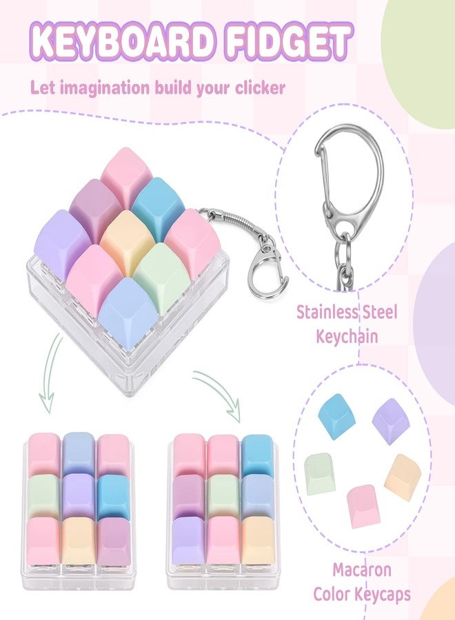 FunisFun Keyboard Fidget Toy Handheld Clicky Fidget Keyboard with Keychain Detachable Mechanical Clicker Adult Stress Relief Gifts for Leisure Moments (Style B) - Image 3