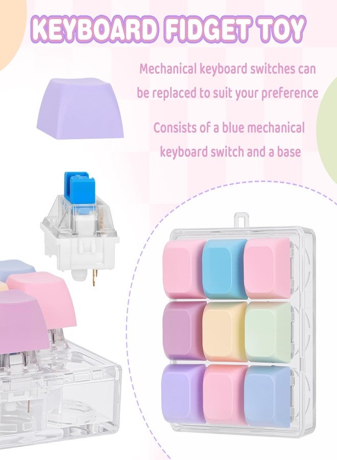 FunisFun Keyboard Fidget Toy Handheld Clicky Fidget Keyboard with Keychain Detachable Mechanical Clicker Adult Stress Relief Gifts for Leisure Moments (Style B) - Image 4