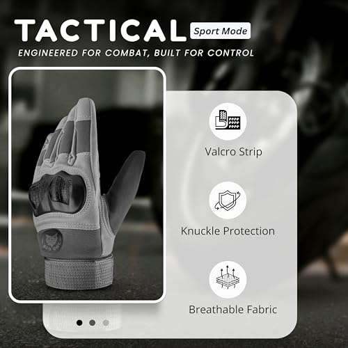BADOWL GRIPTOR | Motorcycle Riding Gloves for Men and Women with Knuckle Protection | Touchscreen Compatible | Breathable | Anti-Slip | Full Finger Bike Gloves for All Seasons (Grey, XL) - Image 4