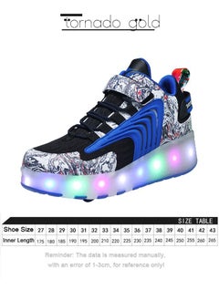 تورنيدو جولد أحذية رياضية لامعة بتصميم فلاش LED مع عجلات وزلاجات ثلجية خفيفة  - Image 2