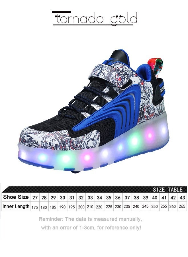 تورنيدو جولد أحذية رياضية لامعة بتصميم فلاش LED مع عجلات وزلاجات ثلجية خفيفة - Image 2