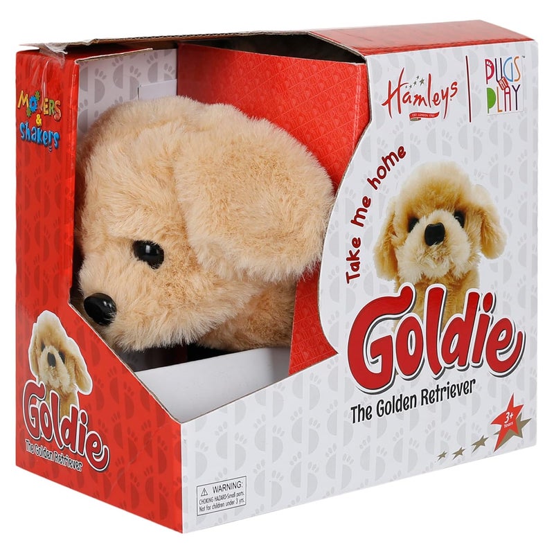 Hamleys كلاب البج في اللعب - دمية كلب ذهبية تمشي وتتحدث | ألعاب حيوانات تفاعلية للأطفال من عمر 3 سنوات فما فوق | هدية عيد ميلاد للأطفال | دمية كلب محشوة (بني فاتح) - Image 5