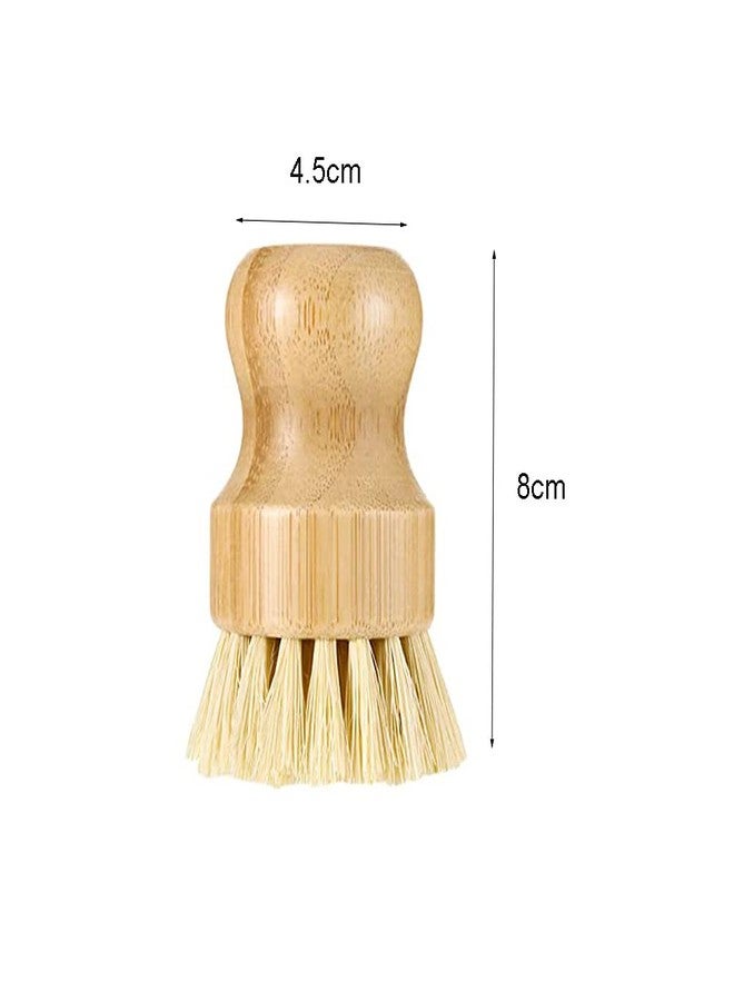 Lokusel 2 Pcs Palm Pot Brush,Bamboo Dish Brush Natural Scrub Brush Coconut Bristles Pot Brushes Dish Scrubber Cleaning Kit for Cleaning Pots,Pans,Kitchen Sink(Palm+Sisal) - Image 2