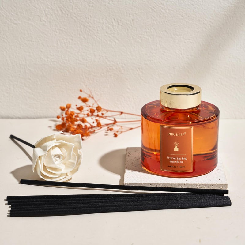 Airkeep Flower Reed Diffusers Set, 5.07 oz Freesia/Passion Fruit/Orange Scented Oil Diffuser with 8 Reed Sticks, Home Fragrance Diffuser Gift Set for Bathroom & Office Decor 150ml - Image 2