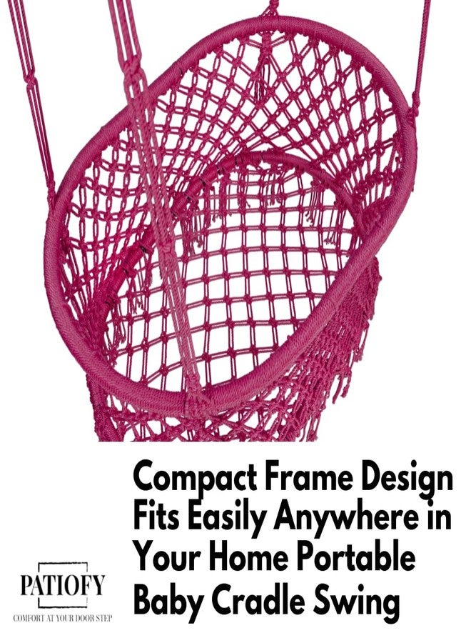 Patiofy Baby Swing, Baby Palna, Cradle for Newborns | Weight Holding Capacity Upto 15kg | Sturdy Frame (Age Group- 0 to 2 Years/Metal Body, Pink) - Image 5