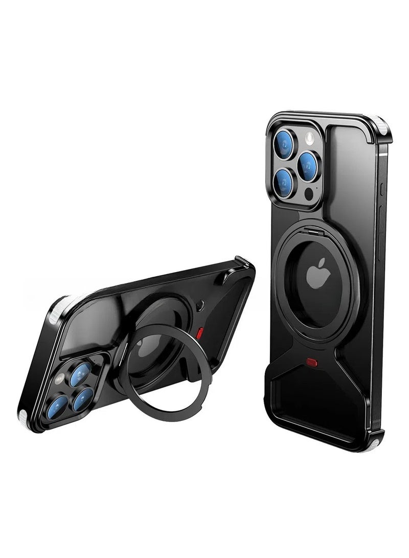 general Compatible with iPhone 16 Pro Max 16 Pro Bezel-less Magnetic Phone Case Sleek Minimalist Protective Shock-Absorbing Aircraft-Grade Aluminum Case - Image 1