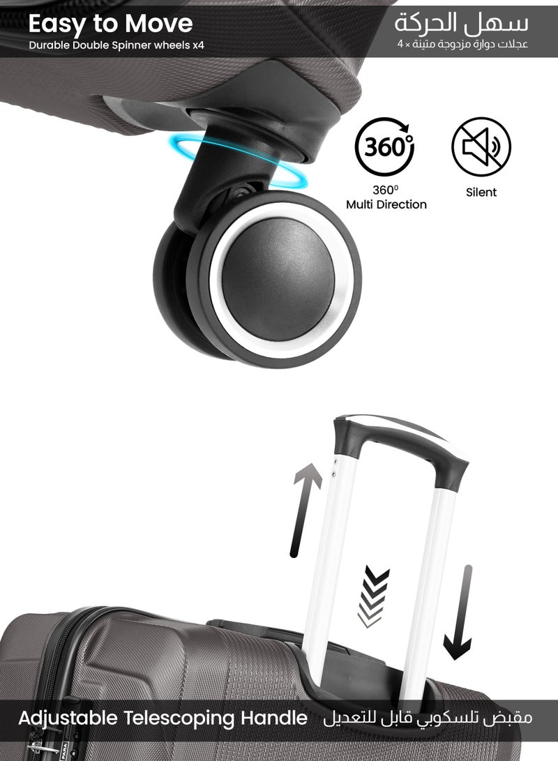 PARAJOHN Cabin Size Lightweight ABS Hardside Spinner Luggage Trolley -20 Inch | Carrying 10KG 8 Wheel Hardshell Suitcase-Grey - Image 2