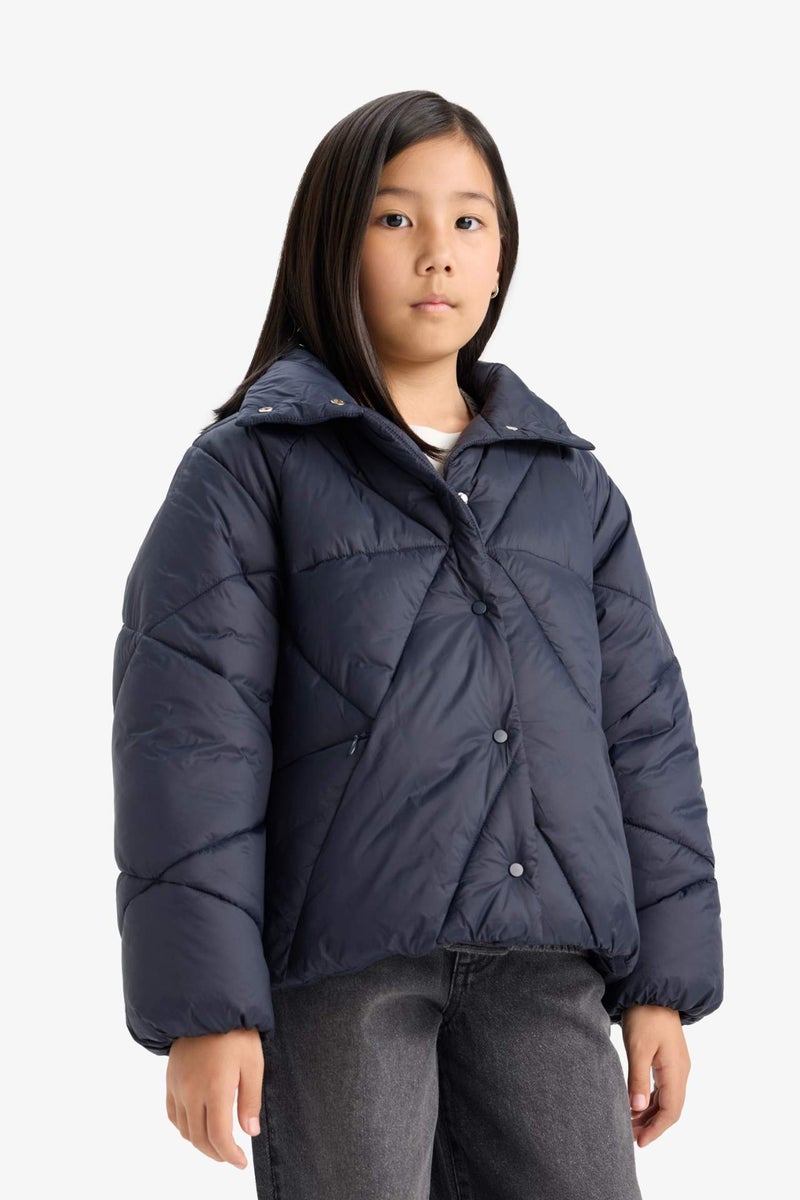 DeFacto Girl Buttons Pocketed Puffer Jacket - Image 3