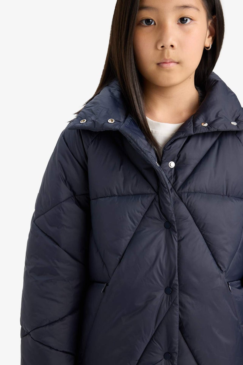 DeFacto Girl Buttons Pocketed Puffer Jacket - Image 4