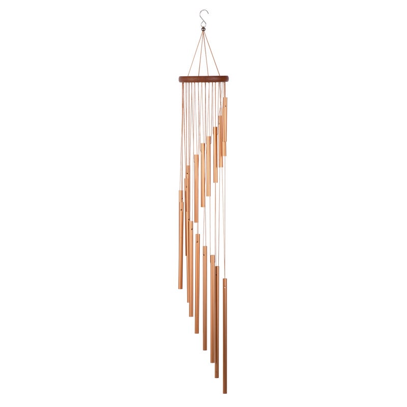 Wind Chimes: 18 Gold Aluminum Tubes With Unique Tones - S-Shaped Artistic Design For Outdoor Indoor Decor Gift For Friends Families - Image 1