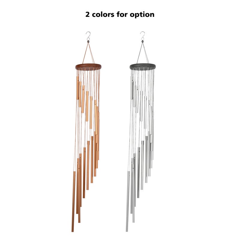 Wind Chimes: 18 Gold Aluminum Tubes With Unique Tones - S-Shaped Artistic Design For Outdoor Indoor Decor Gift For Friends Families - Image 4