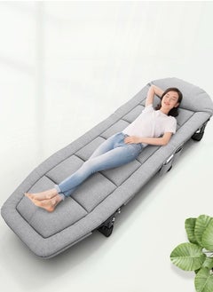 Generic Folding Bed with Adjustable Mattress and Pillow, Comfortable Camping Bed Office Nap Lounge Chair  - Image 3