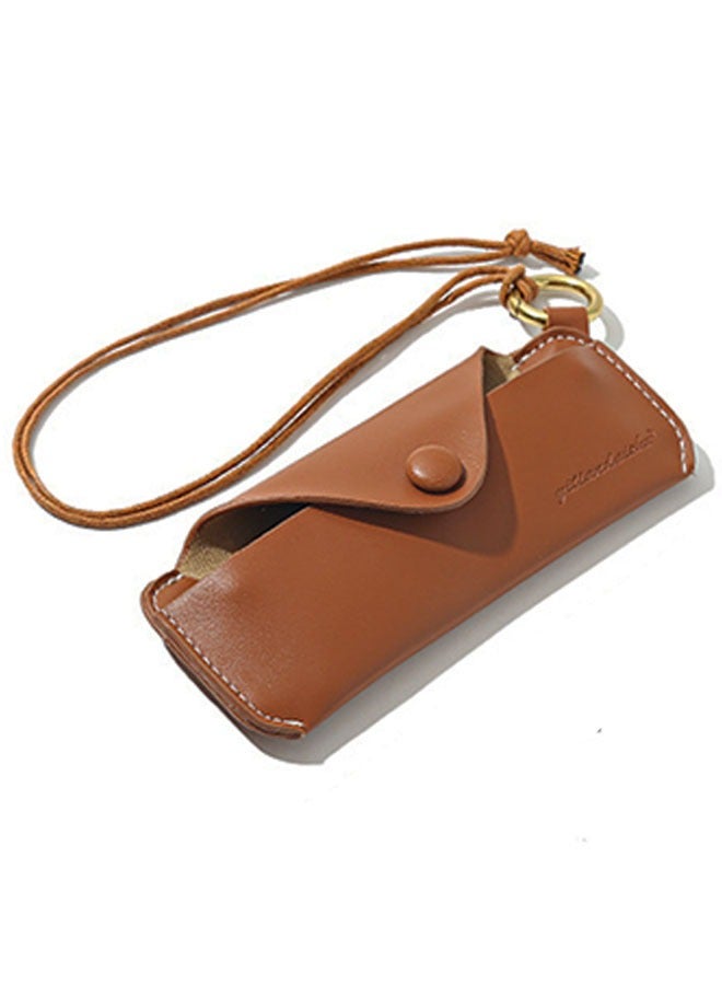 Ant Leather Glasses Pouch Glasses Case with Lanyard, Portable Universal Slim Eyeglass Pouch for Sunglasses Reading Glasses Eyeglass  - Image 1