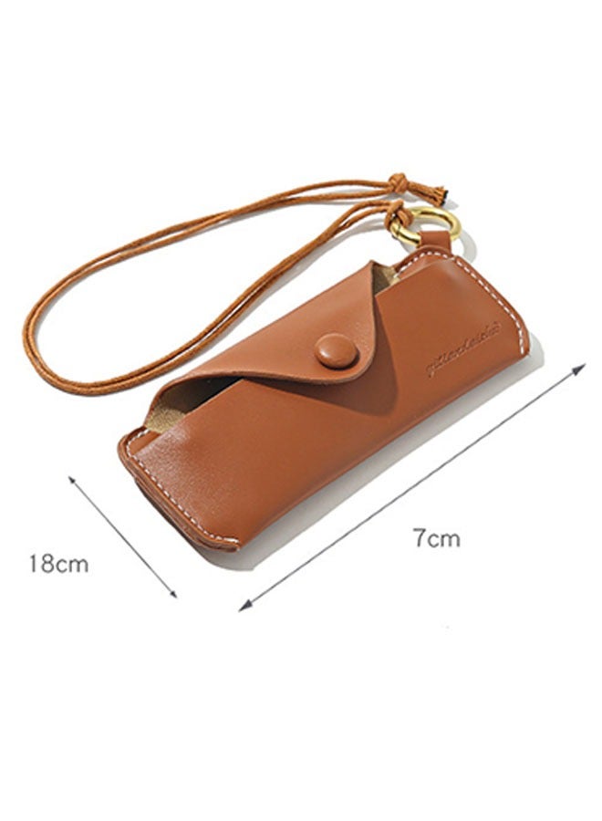 Ant Leather Glasses Pouch Glasses Case with Lanyard, Portable Universal Slim Eyeglass Pouch for Sunglasses Reading Glasses Eyeglass  - Image 2
