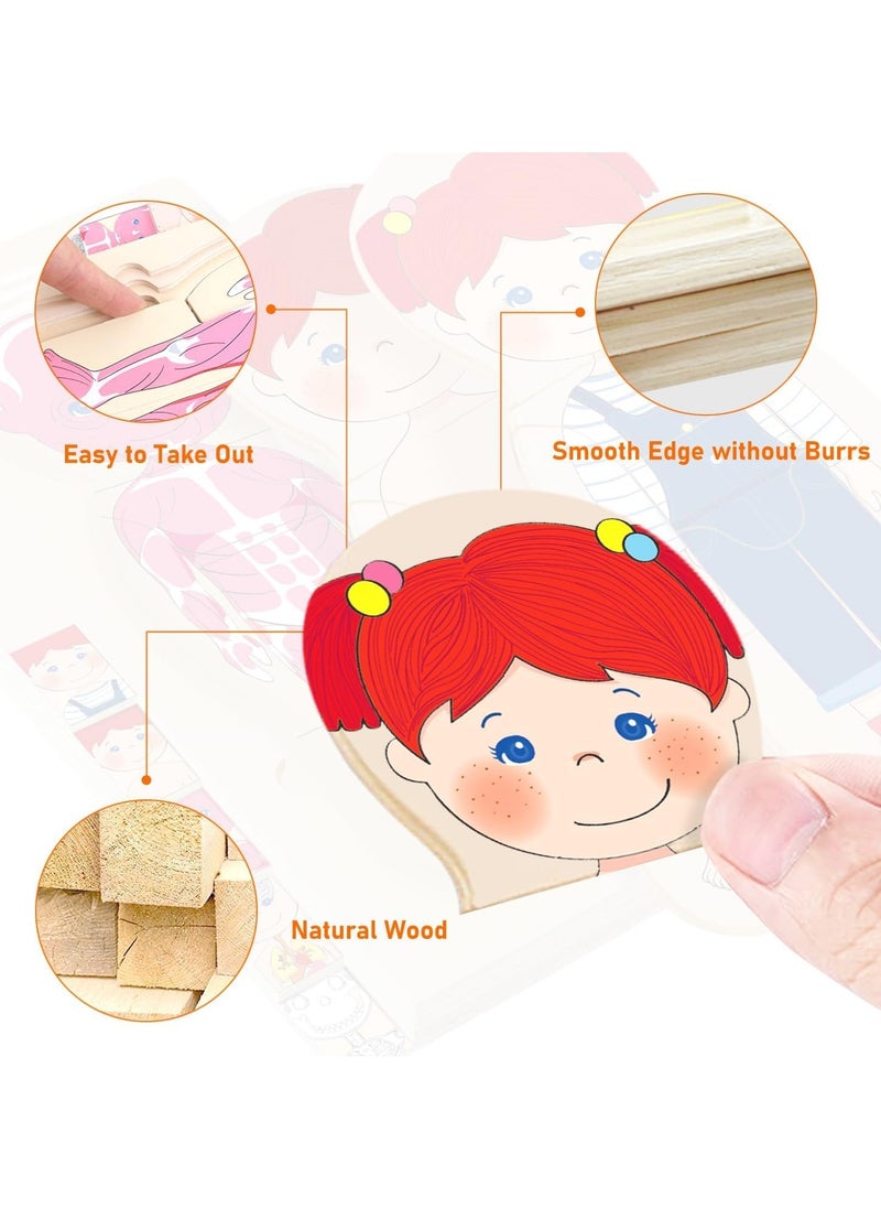 TOY GARDEN Wooden My Body Puzzle for Toddlers & Kids, Girls Montessori Anatomy Puzzle Kid Play Set,Anatomy for Kids,Preschool Game Learning Human Body Skeleton Toys for Kids Ages 3-7 (Girl)  - Image 5