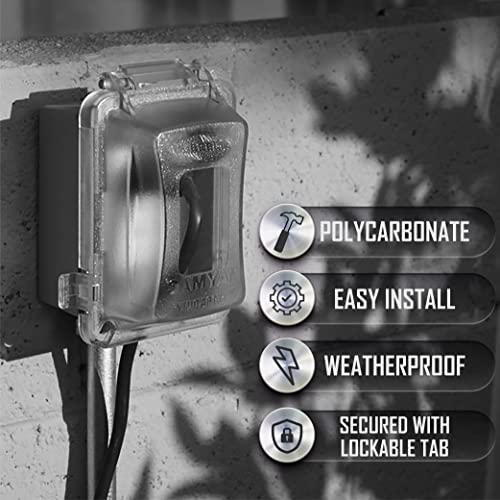 TayMac MM420C 1-Gang Nonmetallic Extra Duty Weatherproof In-Use Horizontal/Vertical 16-in-1 Standard Cover, 2.75 in, Clear - Image 5