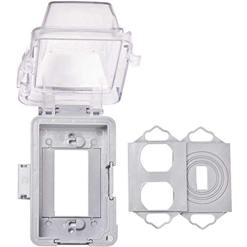 TayMac MM420C 1-Gang Nonmetallic Extra Duty Weatherproof In-Use Horizontal/Vertical 16-in-1 Standard Cover, 2.75 in, Clear - Image 2