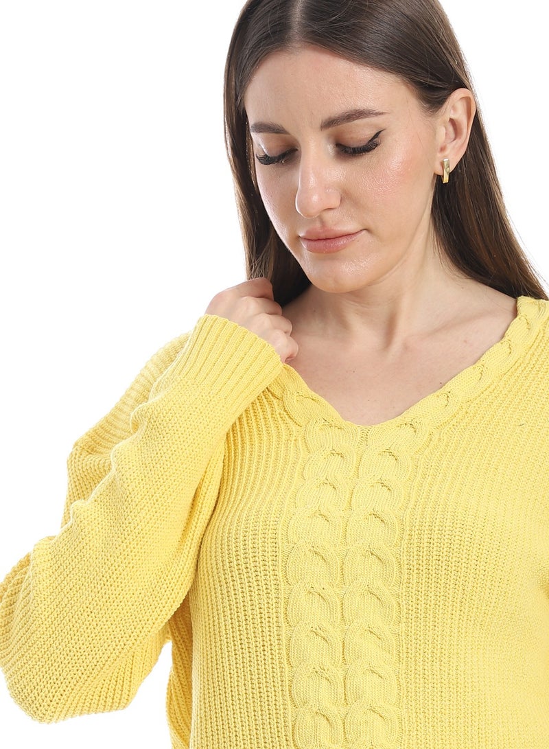 سيزار بلوفر صوف حريمي سادة برقبة علي شكل سبعة وتصميمات متعددة - Image 5