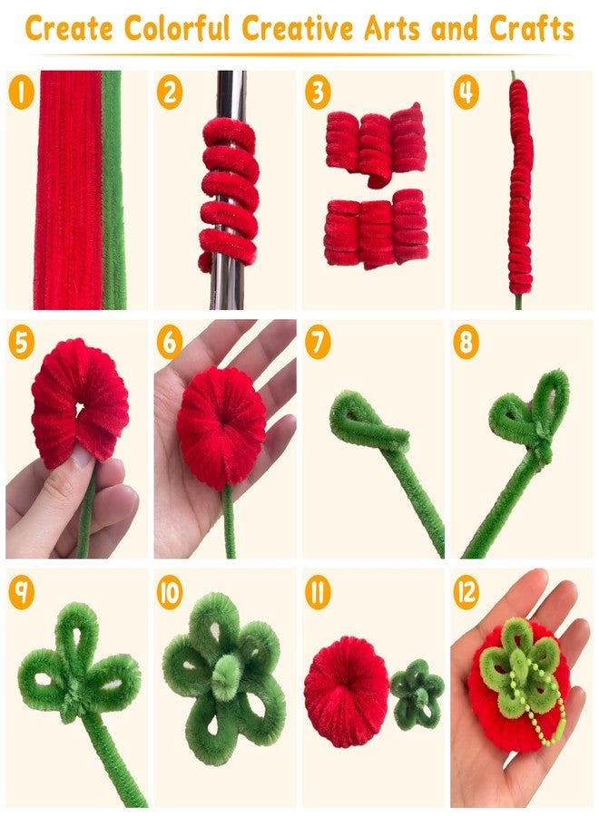 Opvixi 300 PCS Pipe Cleaners, Multi-Color Chenille Stems, Pipe Cleaners Craft, 20 Assorted Colors Pipecleaners for Art and Craft Supplies DIY Projects (12 inch x 6 mm) - Image 5