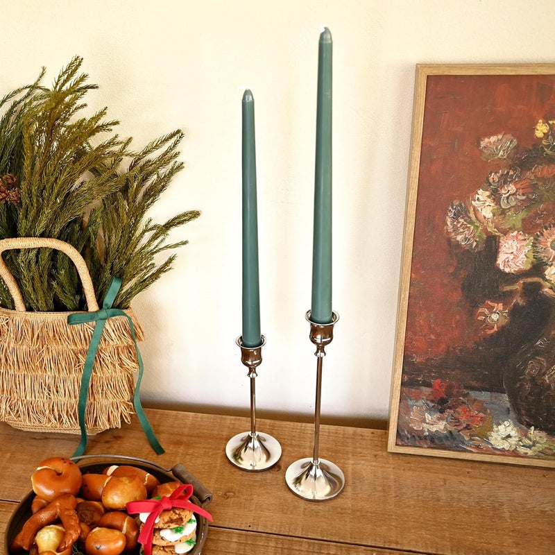 SHOWIN Cross-location transit friendly build Candlestick Holders Silver, 12 Packs Taper Candle Holder for Candlesticks, Candle Sticks Holder Decor for Home Decor Certified stocked merchandise - Image 2