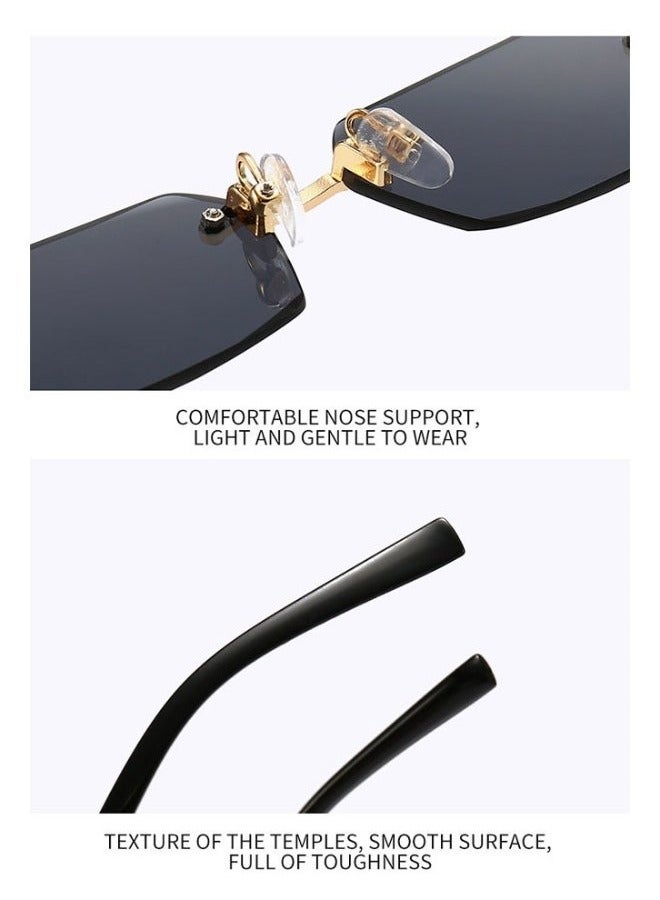 New Rimless Fashion Trend Sunglasses Personalized Sunglasses UV Protection Unisex - Image 4