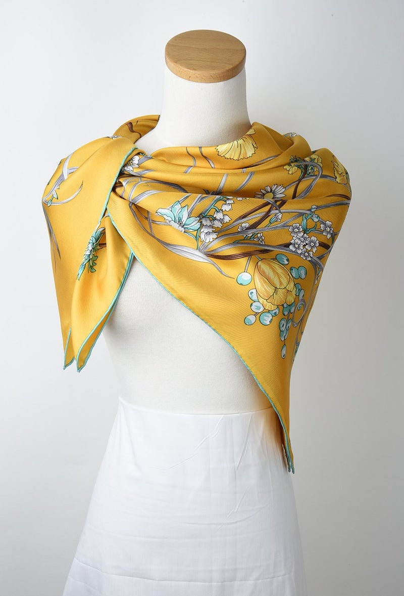 corciova Naples Yellow Western Neck Scarf Men Neckerchief 21x21 Women Silk Hair Scarf Ladies Short Bandana Headband Headscarf - Image 2