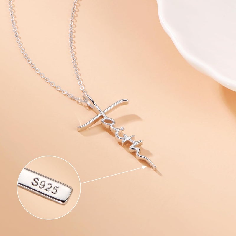 Lcherry Faith Cross Pendant Necklace for Women Religious Christian Jewelry Mother's Day Gifts for Women - Image 4
