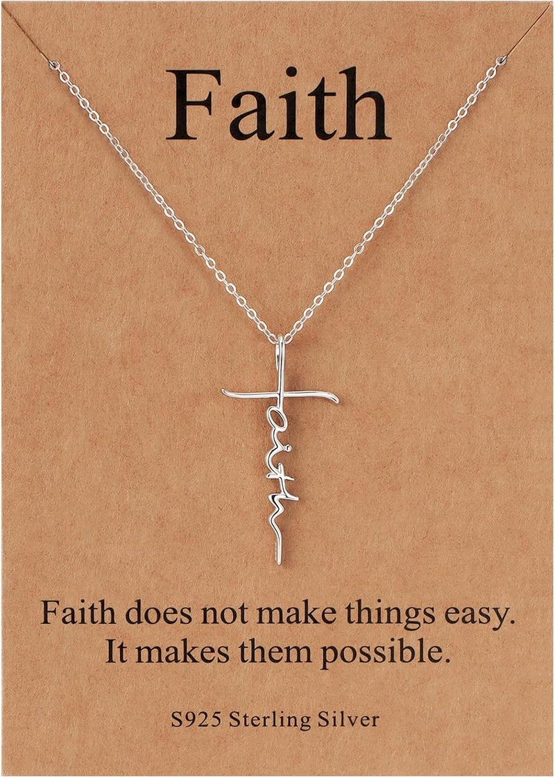 Lcherry Faith Cross Pendant Necklace for Women Religious Christian Jewelry Mother's Day Gifts for Women - Image 1