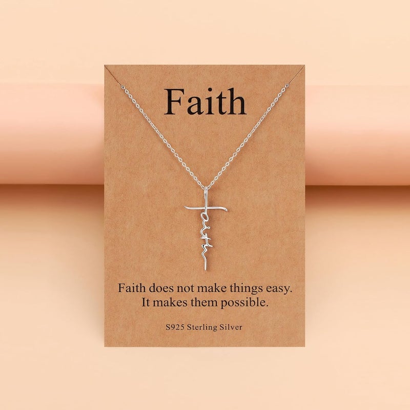 Lcherry Faith Cross Pendant Necklace for Women Religious Christian Jewelry Mother's Day Gifts for Women - Image 5