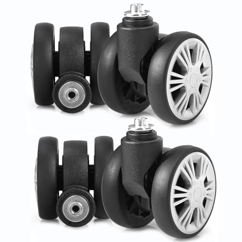 Zoofen Luggage Wheels Replacement 4 pcs Suitcase Replacement Wheels Wear-Resistant Spinner Casters for Most Suitcase Repair(ZLN-5,Silver - Image 1