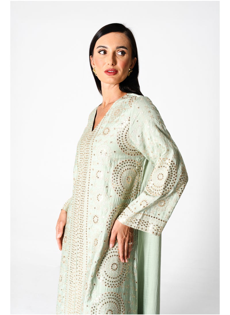 اكسا جلابية عصرية مطرزة  - Image 2