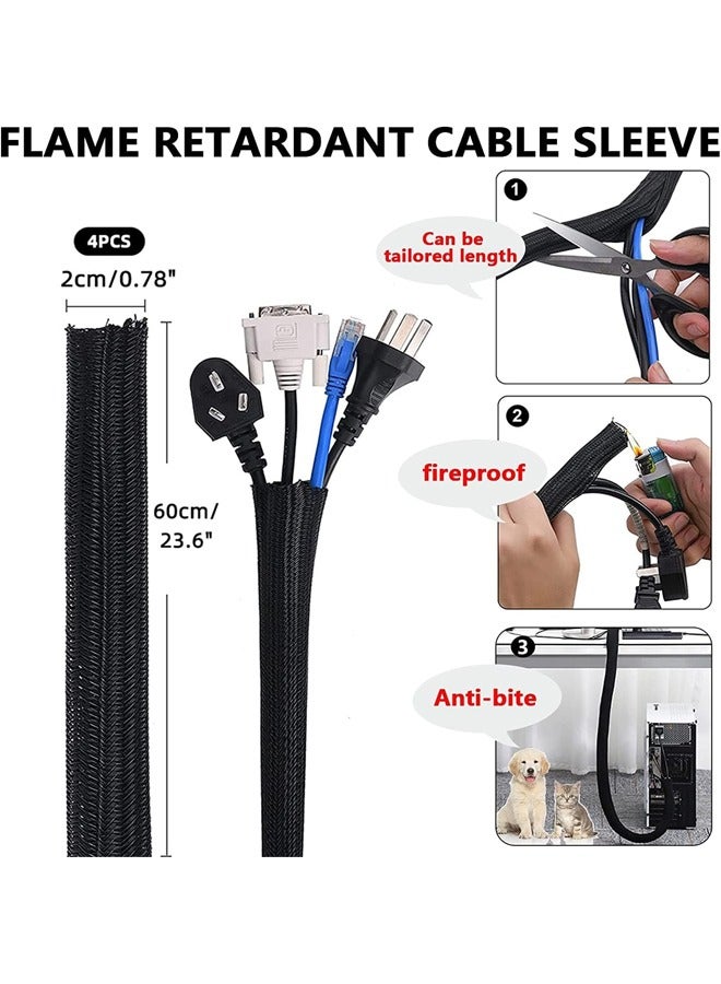 JVSCAM 173Pcs Cable Management Kit, Cable Organizer for Home and Office. Cable Management Sleeve, Cord Organizer Adhesive Charger Cable Clips. Useful for Power Cord, USB Cable, TV Cable, PC. - Image 3