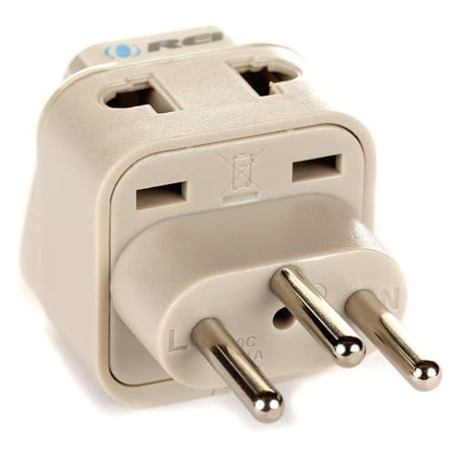 OREI India to Switzerland, Rwanda, Liechtenstein (Type J) Travel Adapter Plug - 2 in 1 - CE Certified - RoHS Compliant - White Color (DB-11A) - Image 1