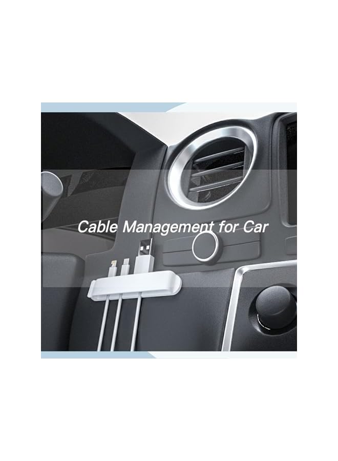 promass 2 Pack Cable Organizer - 11-Slots White Cable Holder, 8cm Length, Self-Adhesive, Polycarbonate, Desk Wire Holder - Image 2