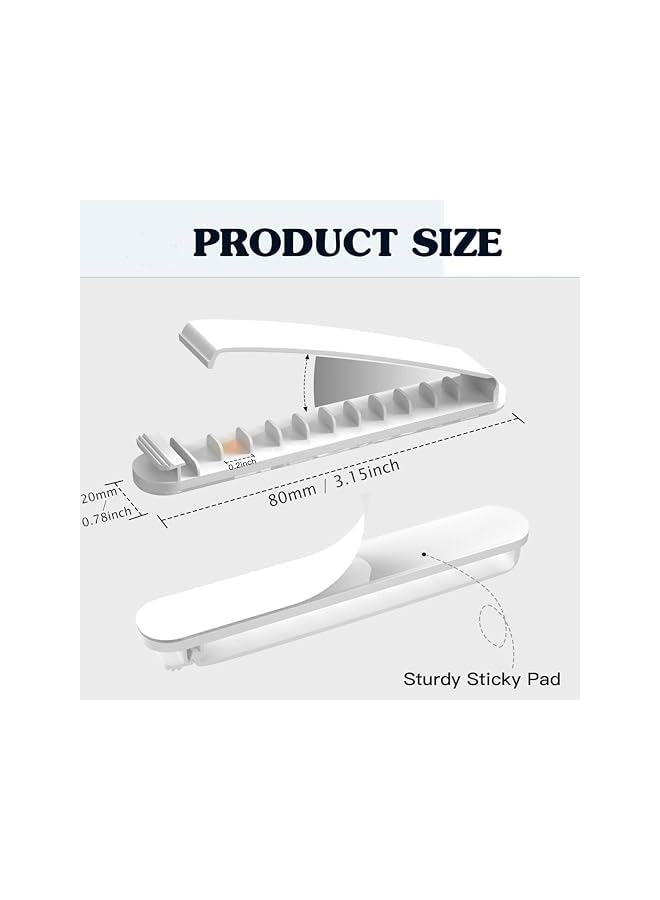 promass 2 Pack Cable Organizer - 11-Slots White Cable Holder, 8cm Length, Self-Adhesive, Polycarbonate, Desk Wire Holder - Image 5