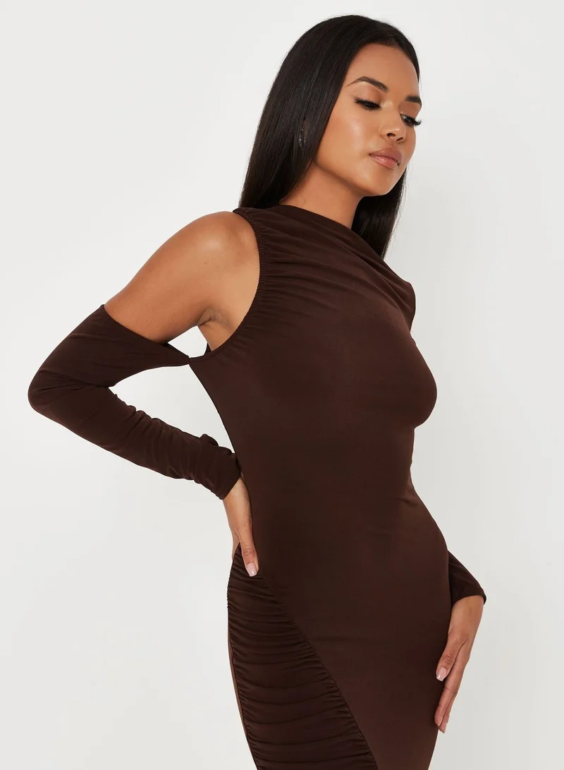 Missguided Cut Out Ruched Dress