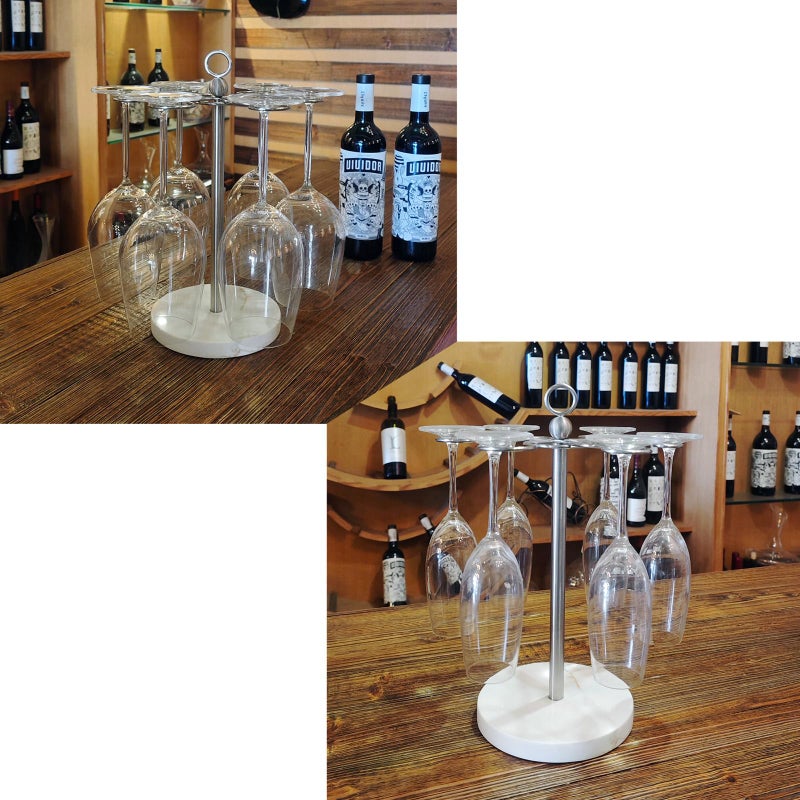 GZILA Countertop Wine Glass Holder Large, Free Standing Marble Base Tabletop Stemware Rack with 12 Holders Heavy Duty Cocktail Glass Tree Stand, SUS304 Stainless Steel - Image 5