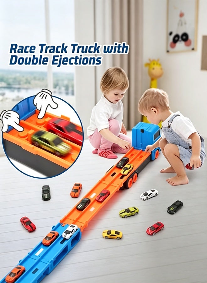 Transport Car Track Set for Boys & Kids Ages 3-12 | 6 Die-Cast Toy Cars & Truck Included | Toddler Toy Gift for Boys 3-6 - Image 4