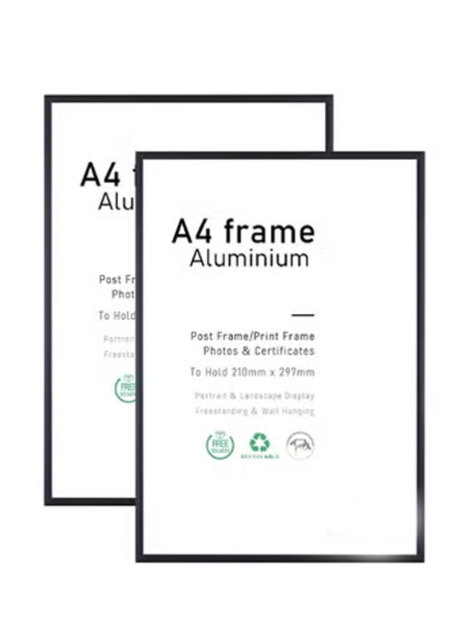 يوفان إطار صور A4، عبوة من قطعتين - إطار صور أسود 21×30 سم، إطار شهادات للتعليق على الحائط أو العرض على سطح الطاولة، مجموعة من قطعتين - Image 1
