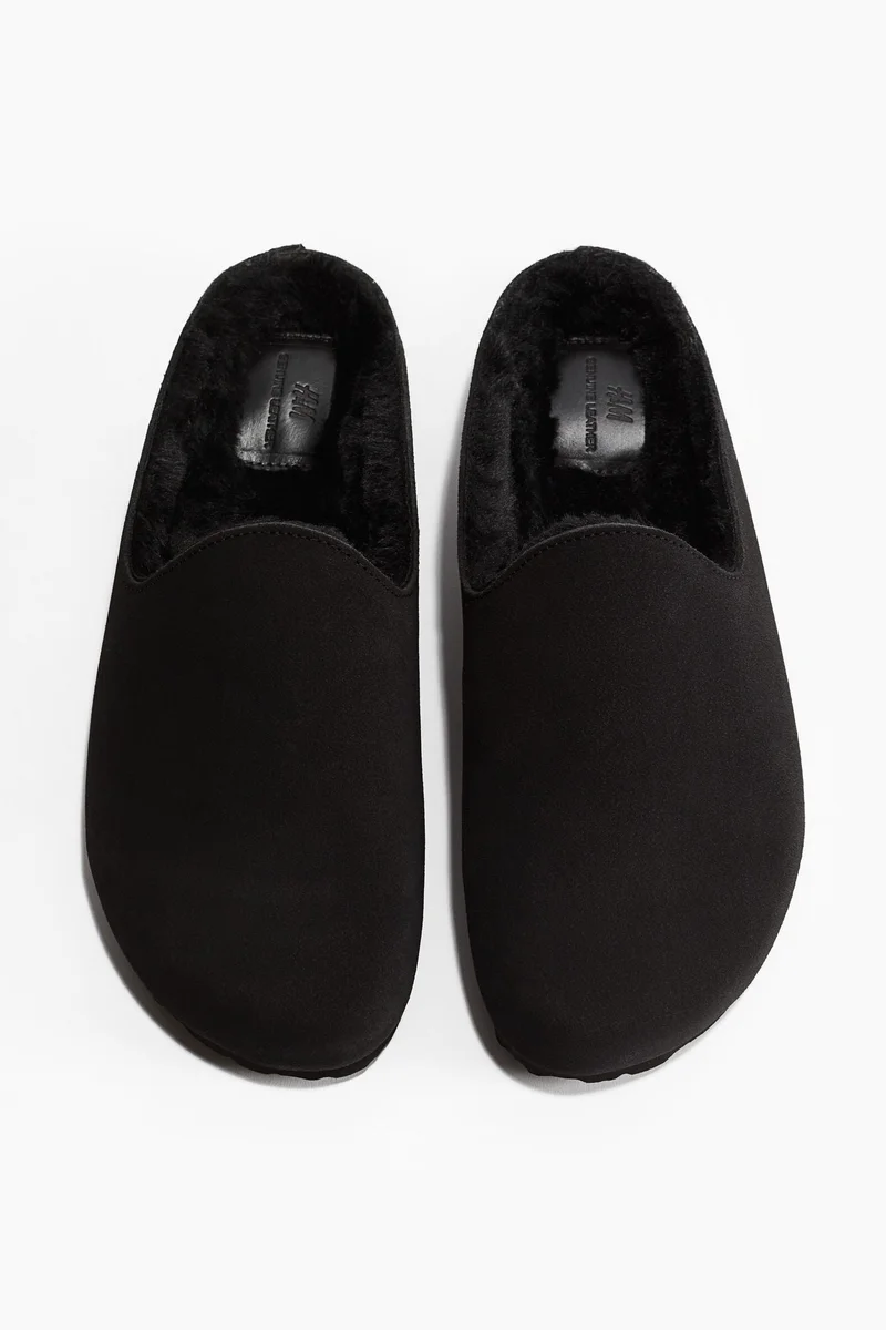 اتش اند ام Teddy-Lined Suede Mules