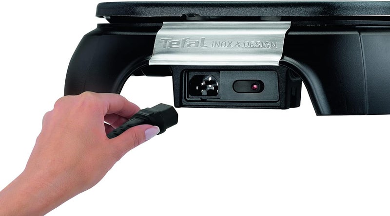 تيفال تصميم حفلة الكريبات من تيفال (Tefal Crep Party Design)، يحتوي على 6 نقوش، يناسب الكريبات والبليني والبانكيكات، مزود بوعاء حفظ ساخن (Thermospot) وملحقات تخزين، اللون أسود/فولاذ مقاوم للصدأ، الرقم المنتج: PY558813 - Image 3