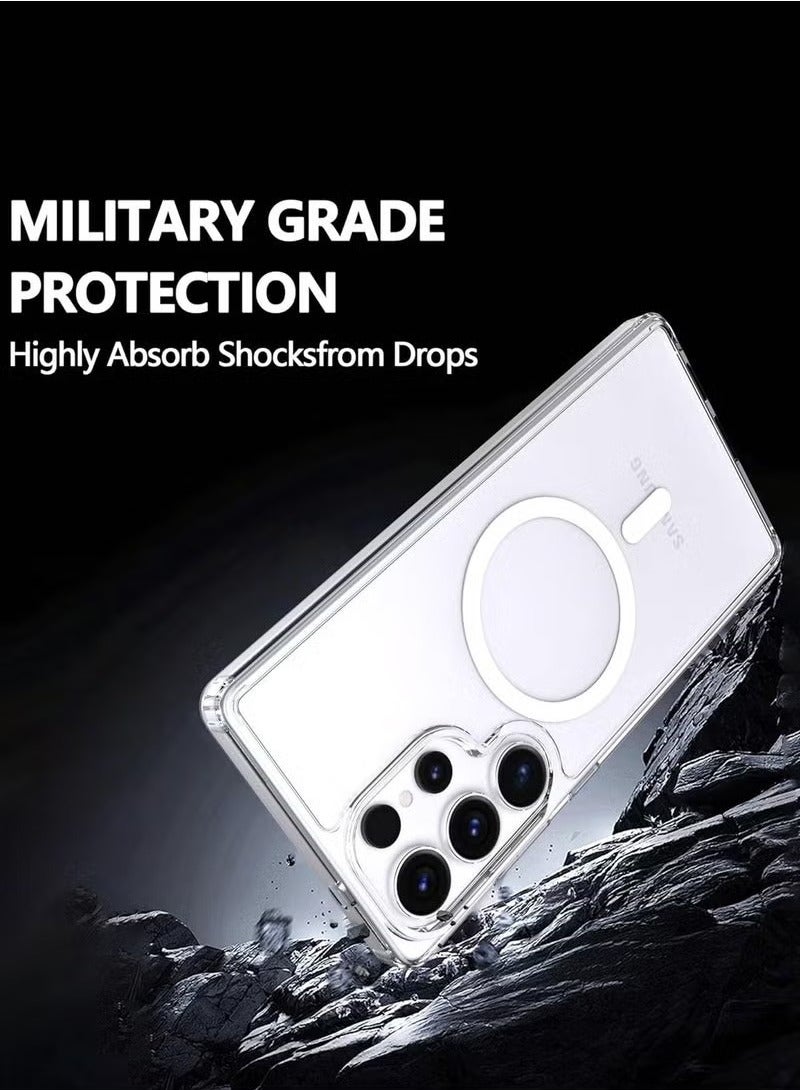 JAJEEK Samsung Galaxy S25 Ultra 5G 2025 Magnetic Case – Slim, Transparent, Flexible TPU Shockproof Magsafe-Compatible Back Phone Case (Clear) - Image 4