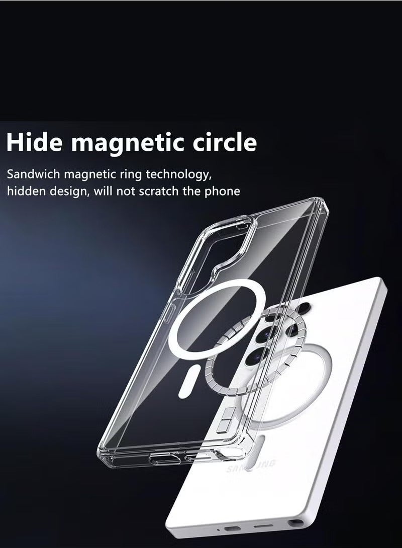 JAJEEK Samsung Galaxy S25 Ultra 5G 2025 Magnetic Case – Slim, Transparent, Flexible TPU Shockproof Magsafe-Compatible Back Phone Case (Clear) - Image 3